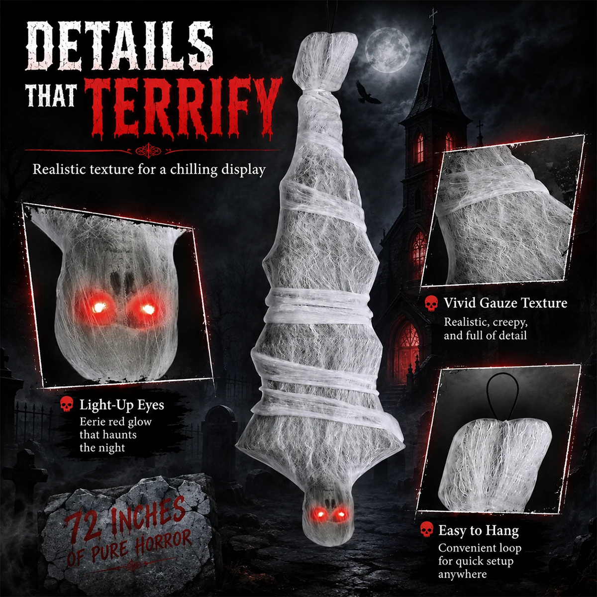 Upside‑Down Zombie Mummy Decor - Image 2