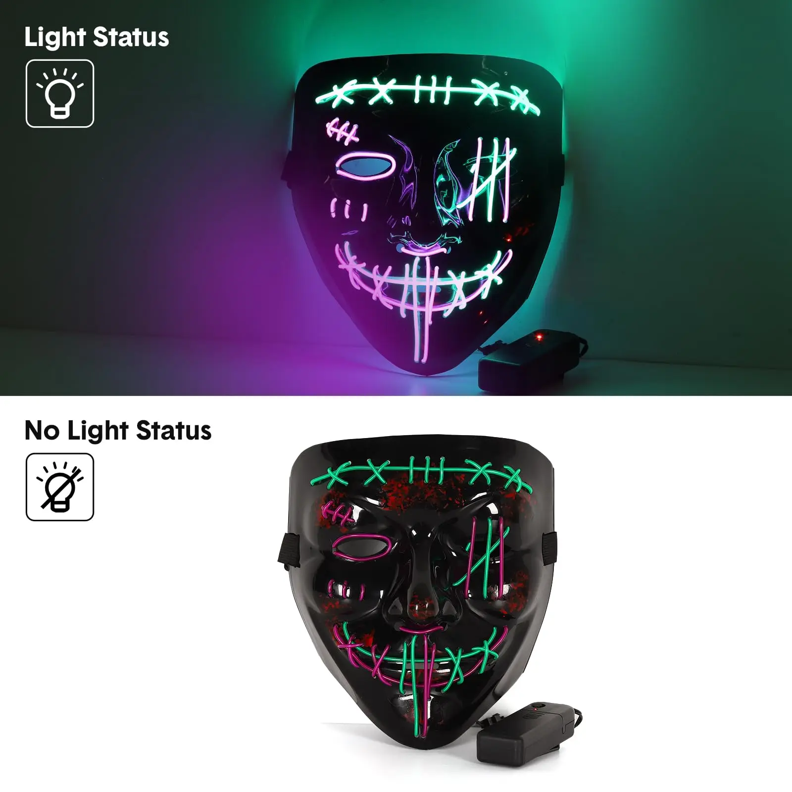 3 PACK Halloween Scary Led Mask - Image 5