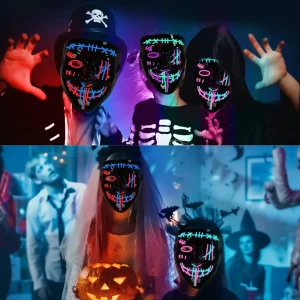 3 PACK Halloween Scary Led Mask - Thumbnail Image 6