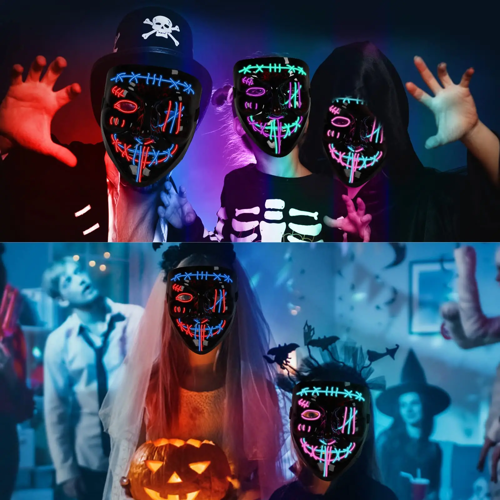 3 PACK Halloween Scary Led Mask - Image 6