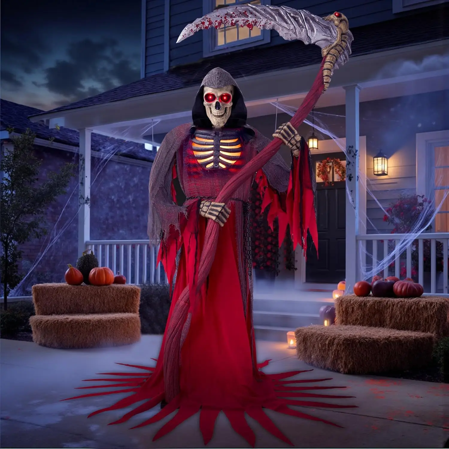 7Ft Animatronics Grim Reaper Halloween Decor - Image 2