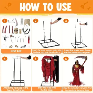 7Ft Animatronics Grim Reaper Halloween Decor - Thumbnail Image 5