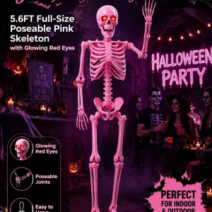 Pink Full Body Posable Skeleton/Sound Activated - Thumbnail Image 9