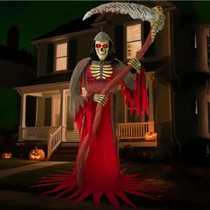 7Ft Animatronics Grim Reaper Halloween Decor - Thumbnail Image 7