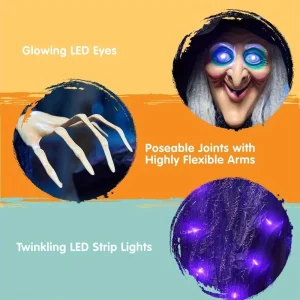 72'' Hanging Talking Witch Decor - Thumbnail Image 3