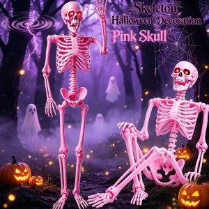 Pink Full Body Posable Skeleton/Sound Activated - Thumbnail Image 5