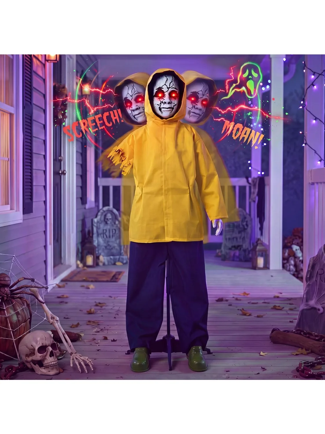 49" Life Size Halloween Animatronics Ghost Decor - Image 9