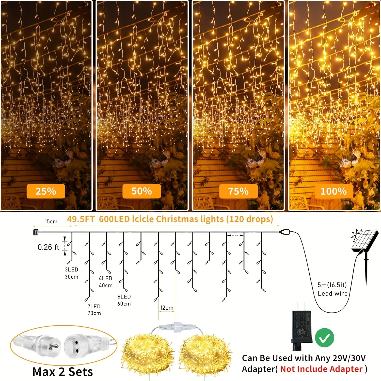 Outdoor Connectable Christmas Fairy String Lights - Image 6