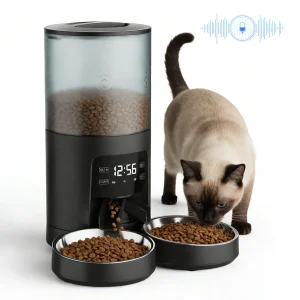 6L Automatic Cat Feeder /2 Stainless Bowls